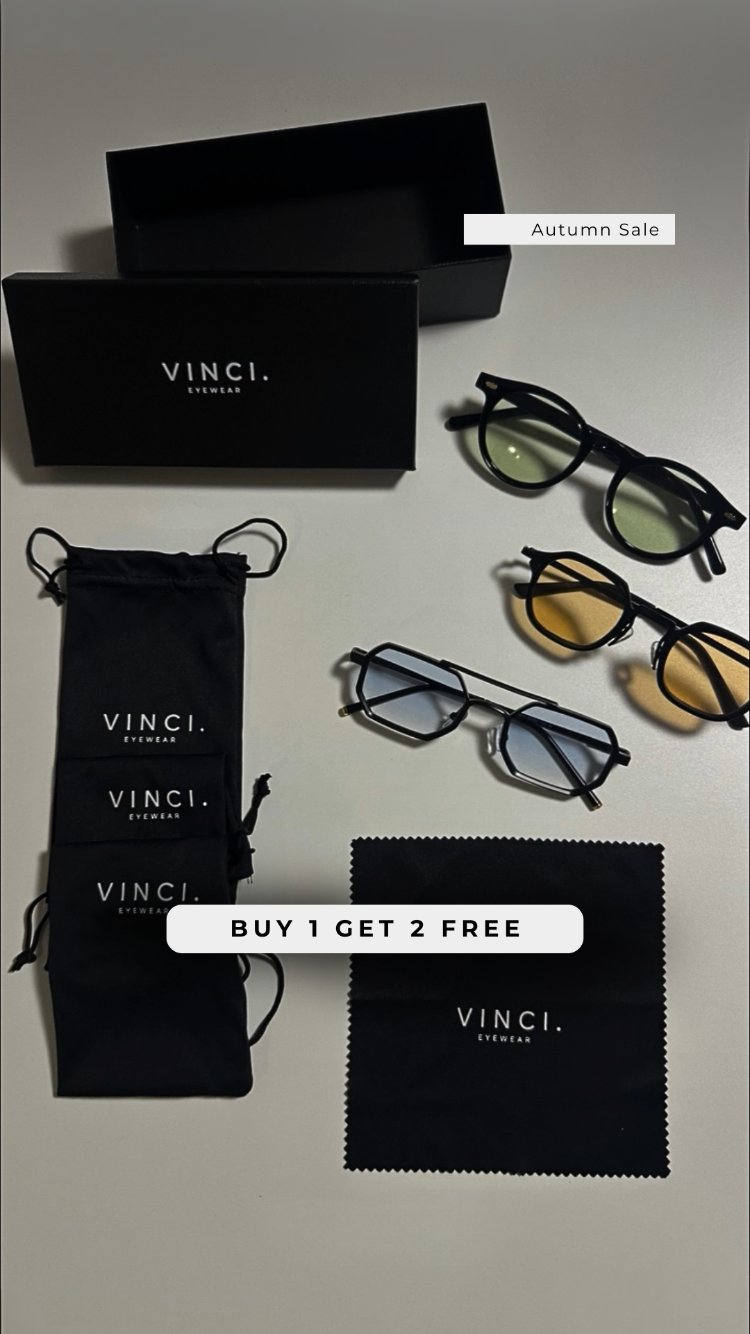 VINCI. Eyewear Facebook ad: See the world through VINCI. Eyewear.
