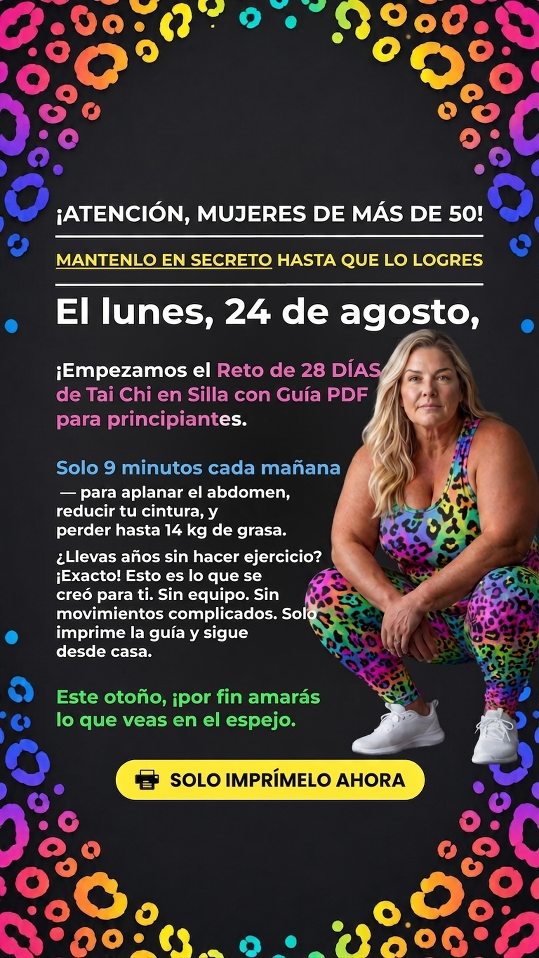 Chair Yoga Coach Facebook ad: ¡Empieza el entrenamiento!