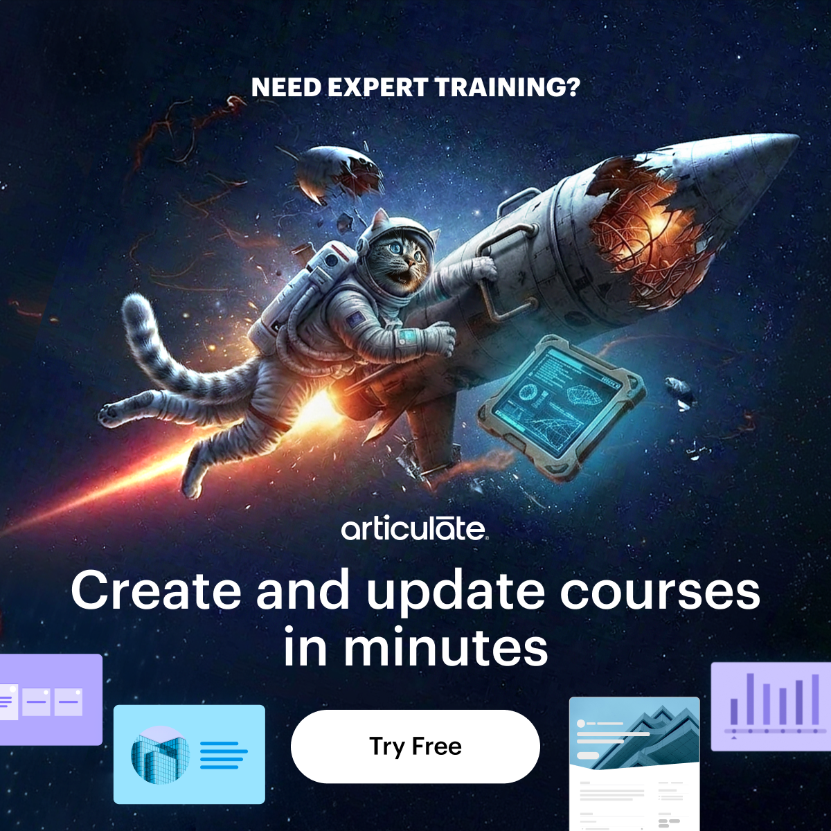 Articulate Facebook ad