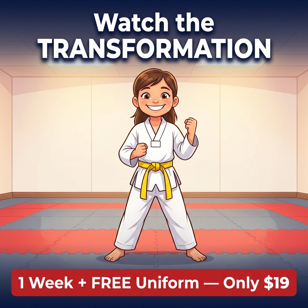 KIT Taekwondo Facebook ad: 1 Week + FREE Uniform, Only $19