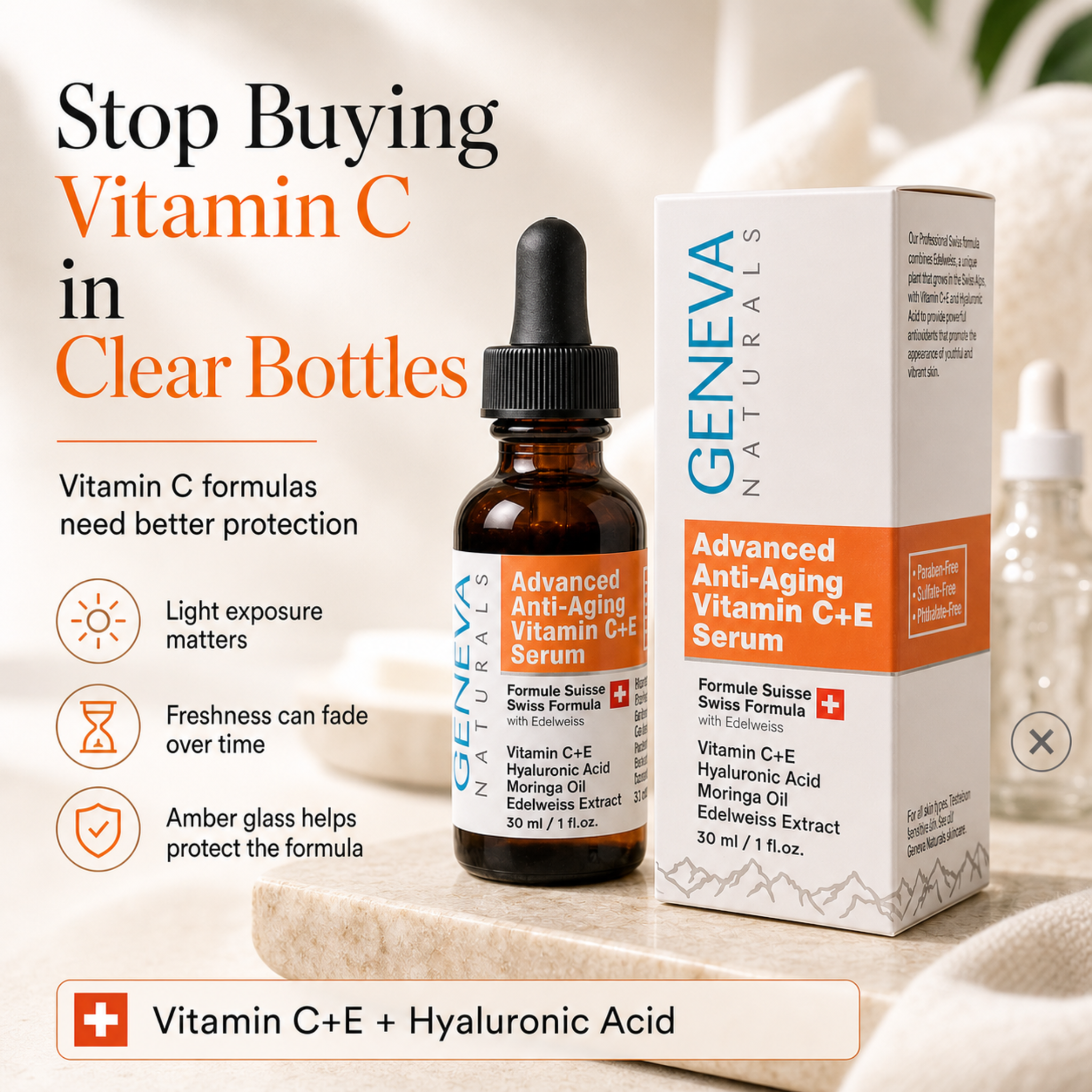 Geneva Naturals Facebook ad: Finally, a Serum That Delivers