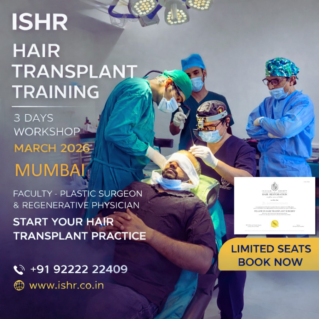ISHR Hair Transplant Training Facebook ad: Start Your Hair Transplant Practice in Mumbai!