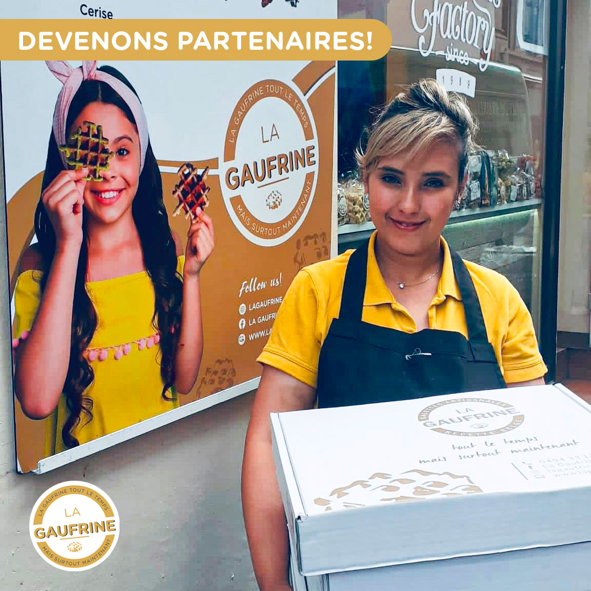 La Gaufrine Facebook ad: DEVENONS PARTENAIRES!