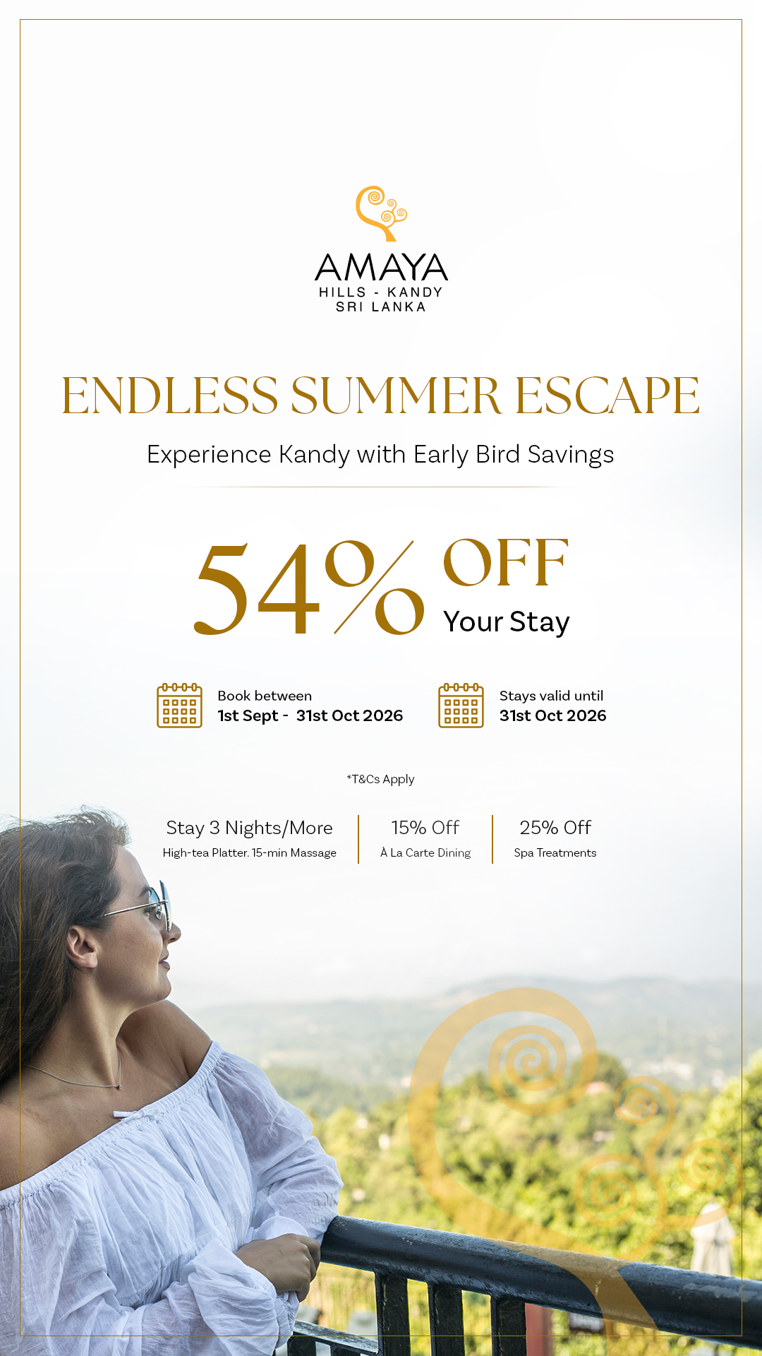 Amaya Hills Kandy Facebook ad: 54% Off Your Stay This Summer