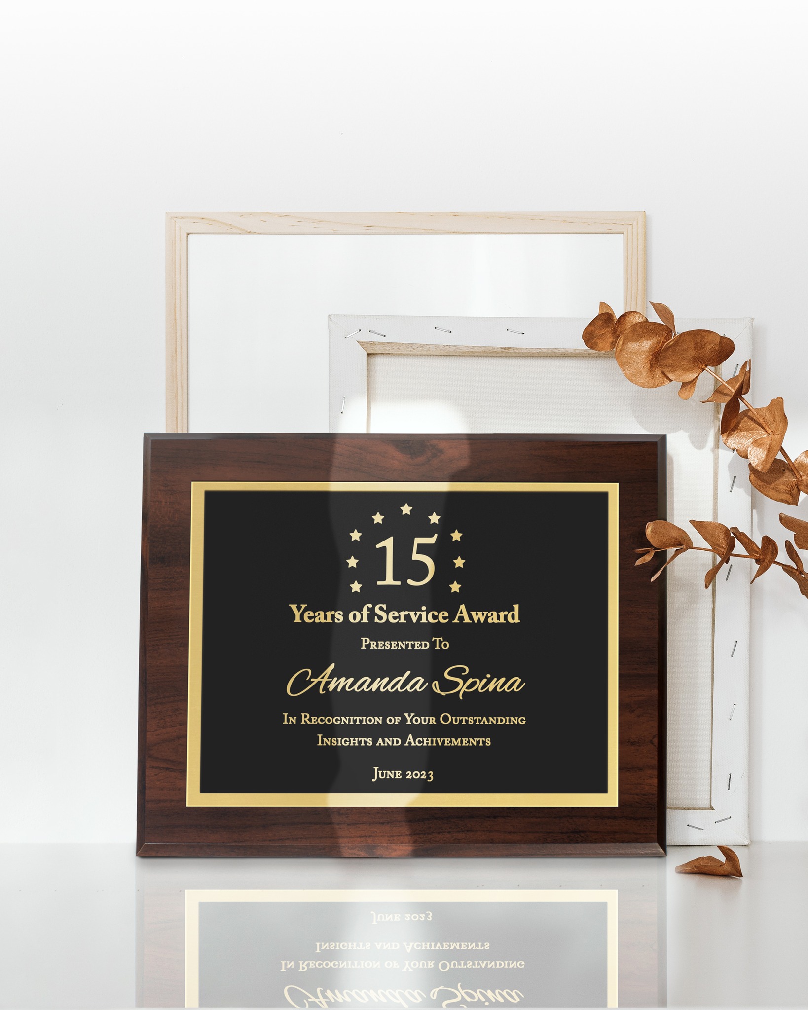 PlaqueMaker.com Facebook ad: Personalize our laser engraved metal plaques to show…