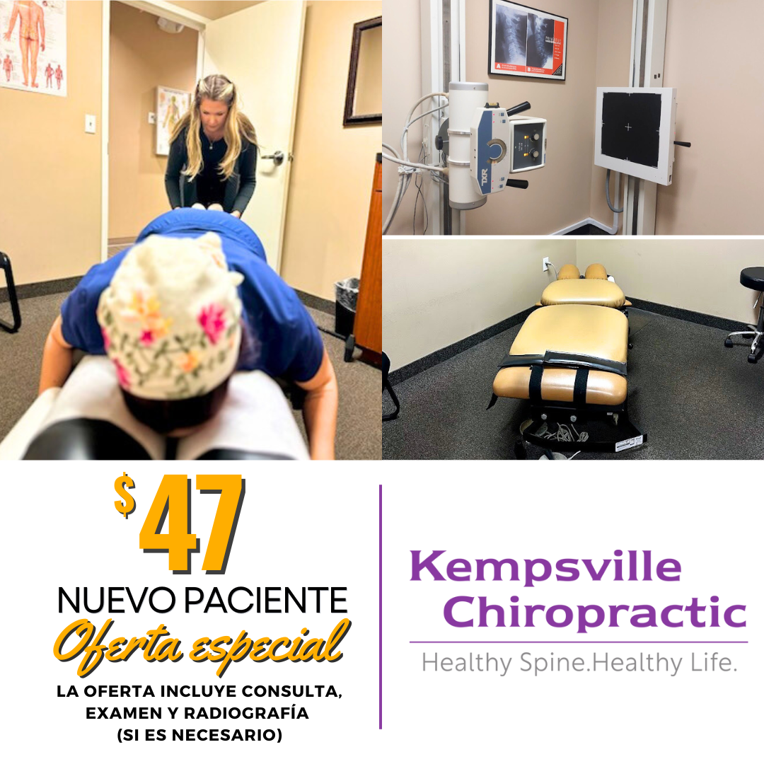 Kempsville Chiropractic Facebook ad: Especial de $47 para Nuevos Pacientes