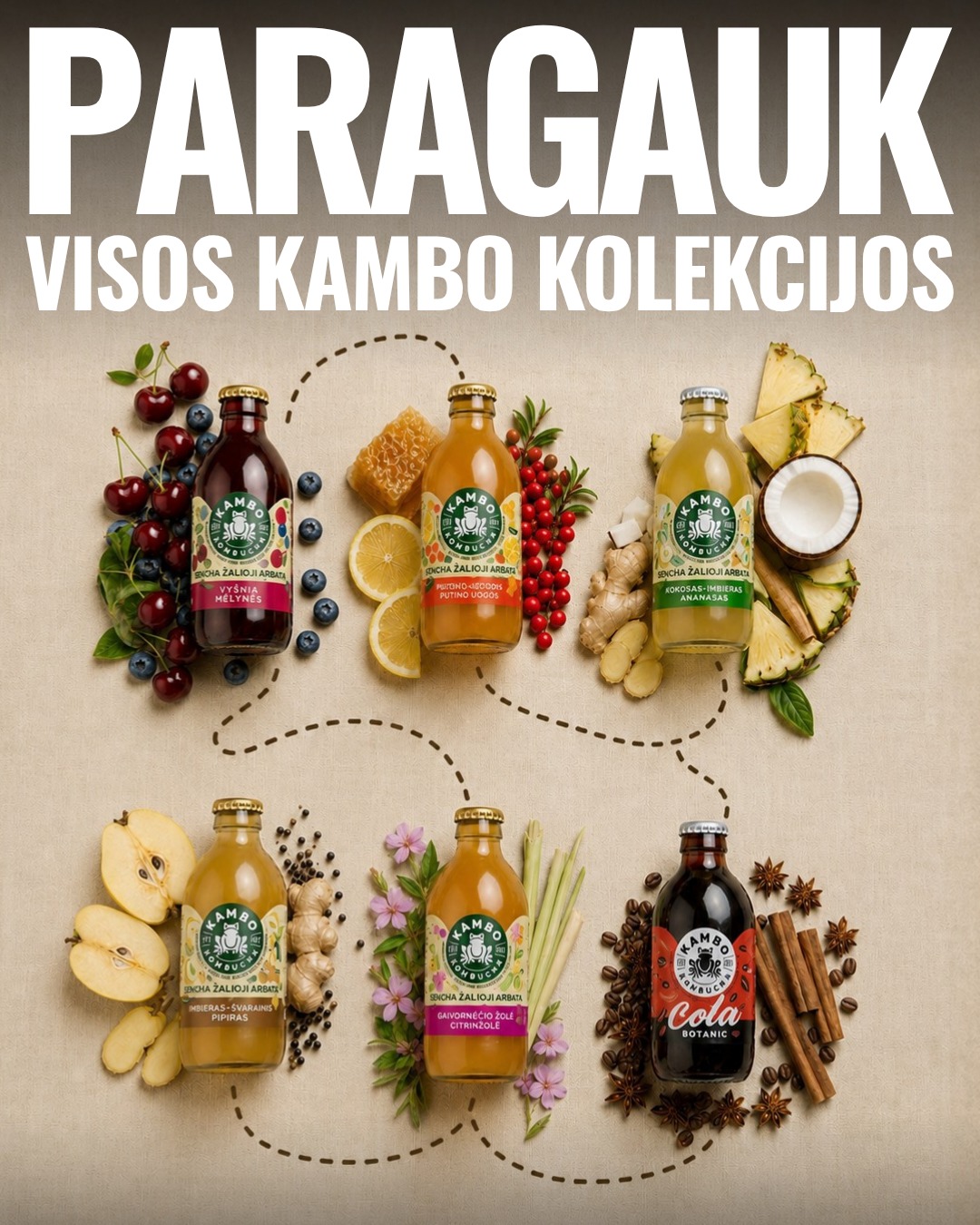 Kambo kombucha / Kombučia Facebook ad: PARAGAUK VISĄ KAMBO KOLEKCIJĄ