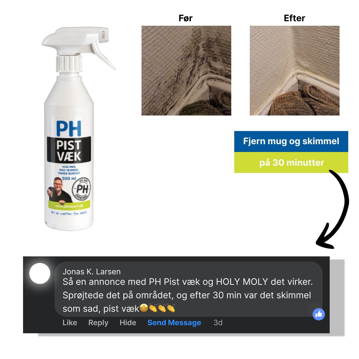 PH Import Facebook ad: Mod mug og skimmel på overflader