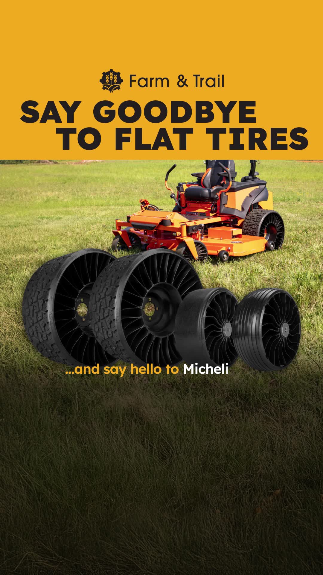 Farm & Trail Facebook ad: Upgrade with Michelin Airless Tires
