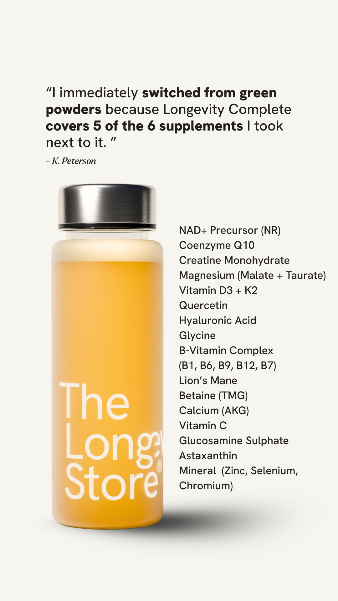The Longevity Store Facebook ad
