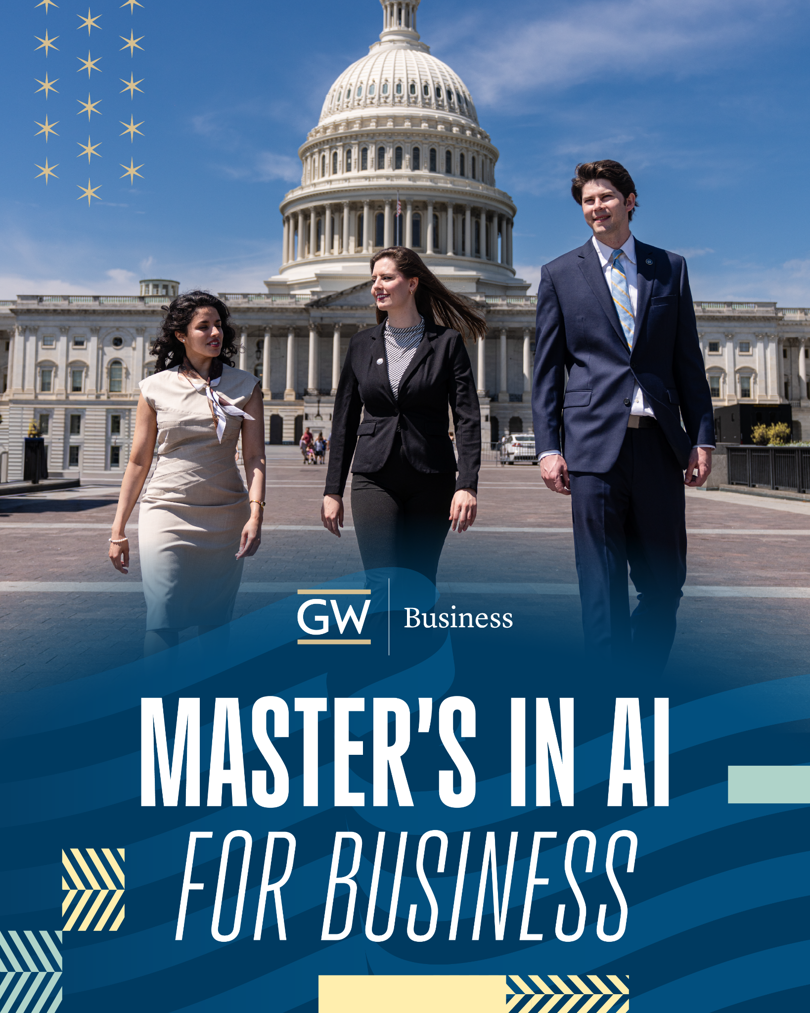The George Washington University School of Business Facebook ad: Become an AI Business Leader