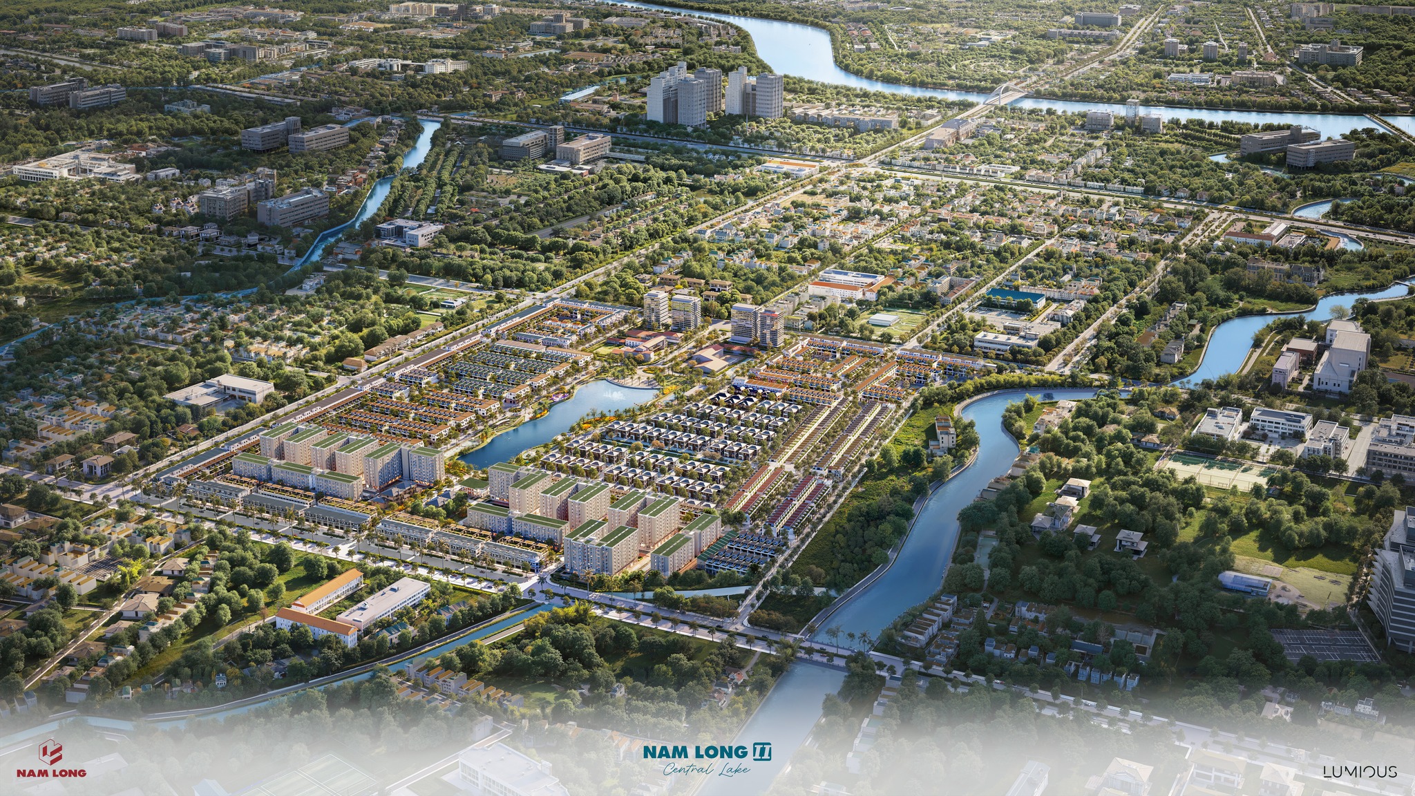 Lumious Visual Facebook ad: 3D Visualization for Nam Long II Central Lake