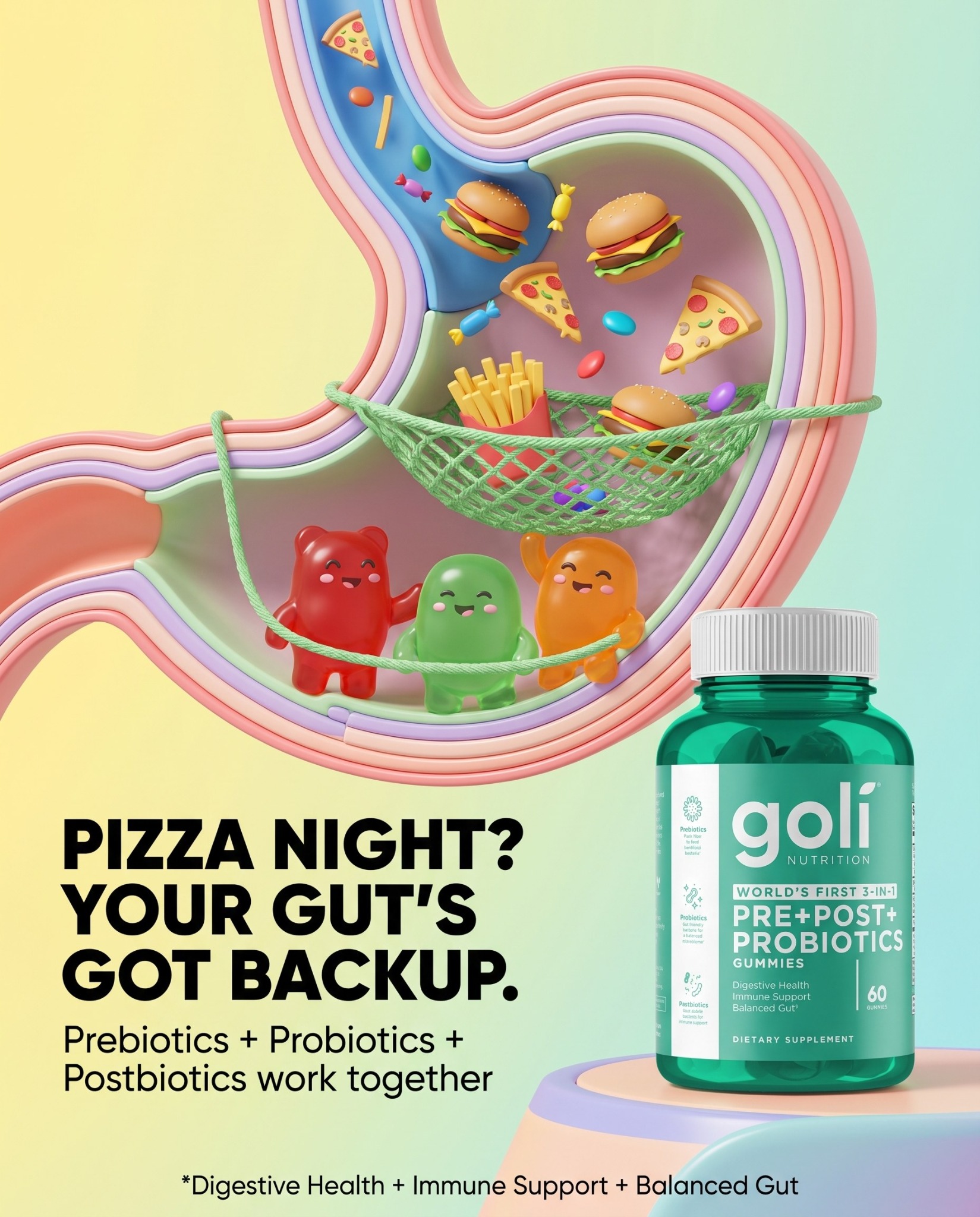 Goli Facebook ad: OVER 60% OFF + 100% FREE Shipping
