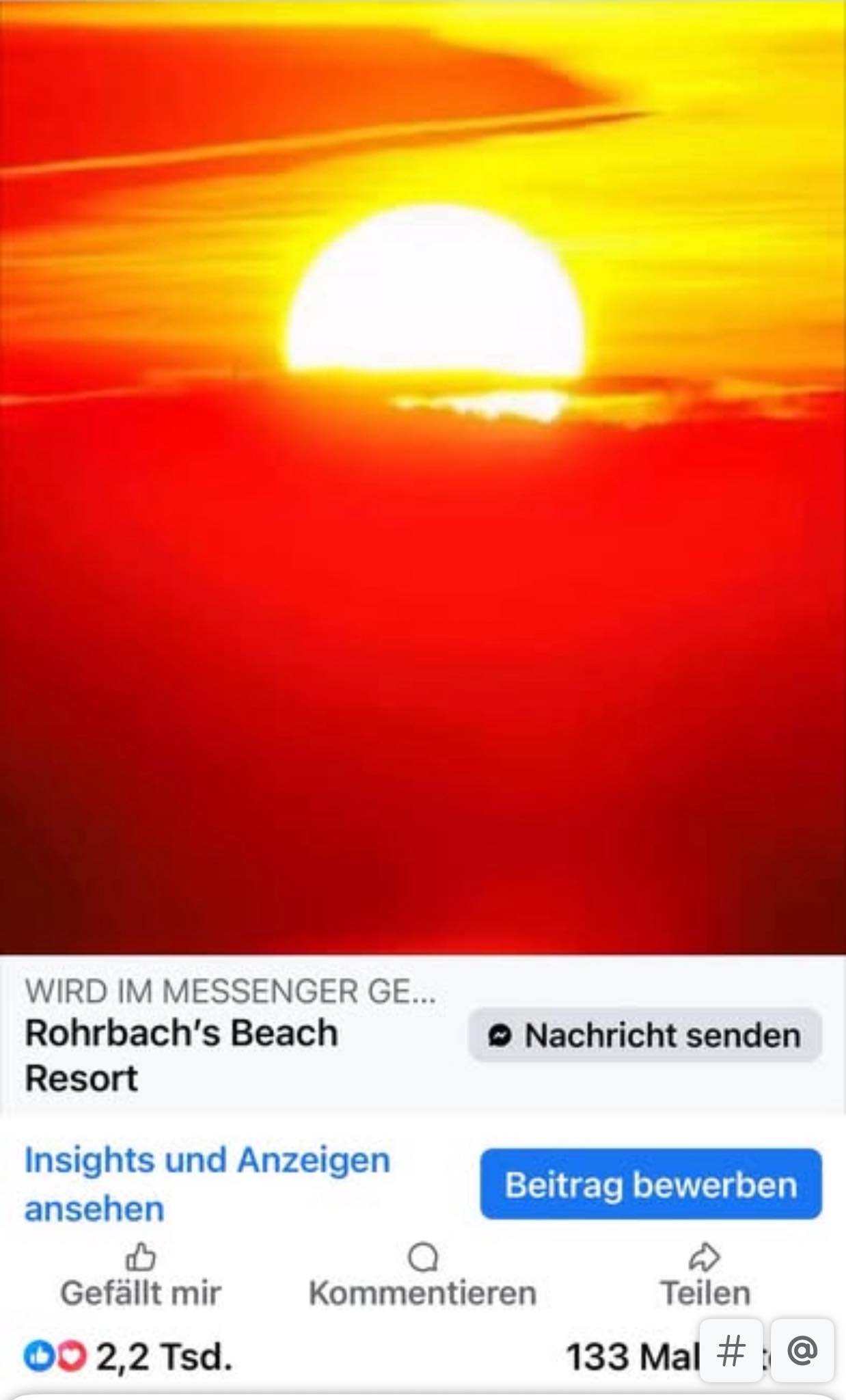 Rohrbach’s Beach Resort Facebook ad: Please call or text Carmela for Reservation!