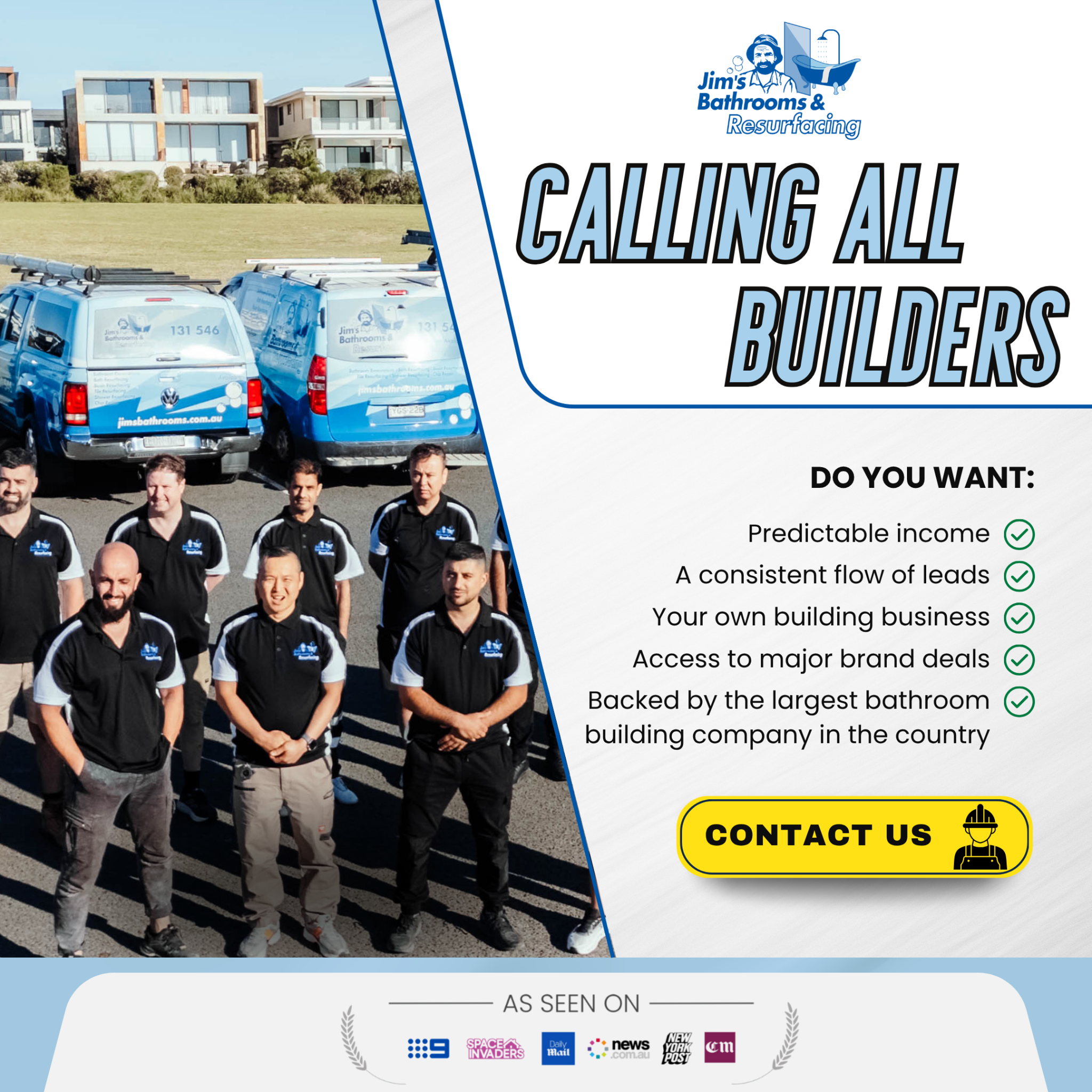 Jim's Bathrooms & Resurfacing Facebook ad: Become a Jim's Bathrooms Franchisee