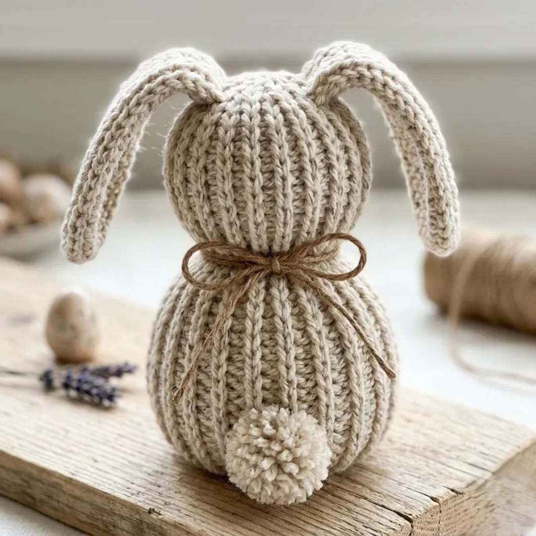 Yarnelleshop Facebook ad: Rustic bunny crochet pattern, Beginner bunny crochet pattern