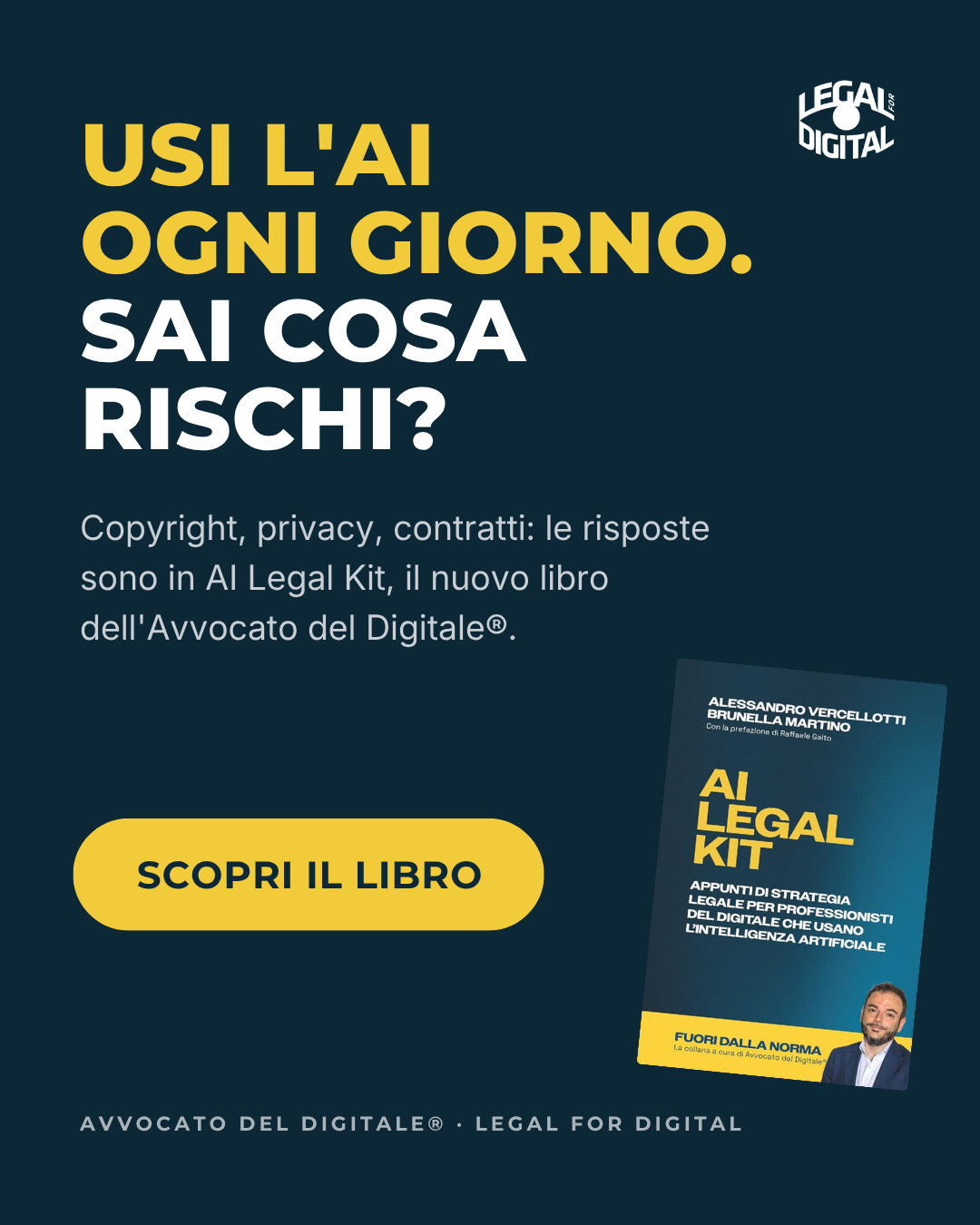 Avvocato Alessandro Vercellotti Facebook ad: Usi l'AI nel tuo lavoro? Proteggilo, senza legalese.