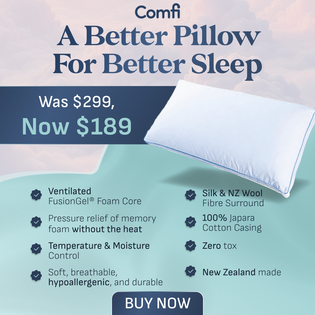 Comfi Facebook ad: Wool Silk Fusion Gel Pillow