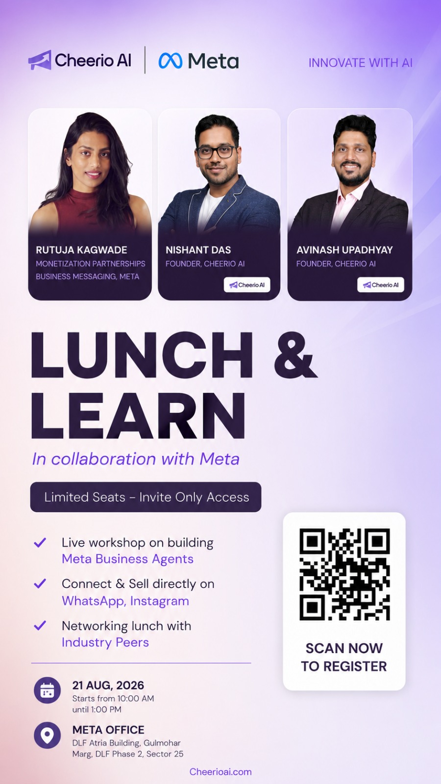 Cheerio Facebook ad: Don't Miss Meta's AI Business Event