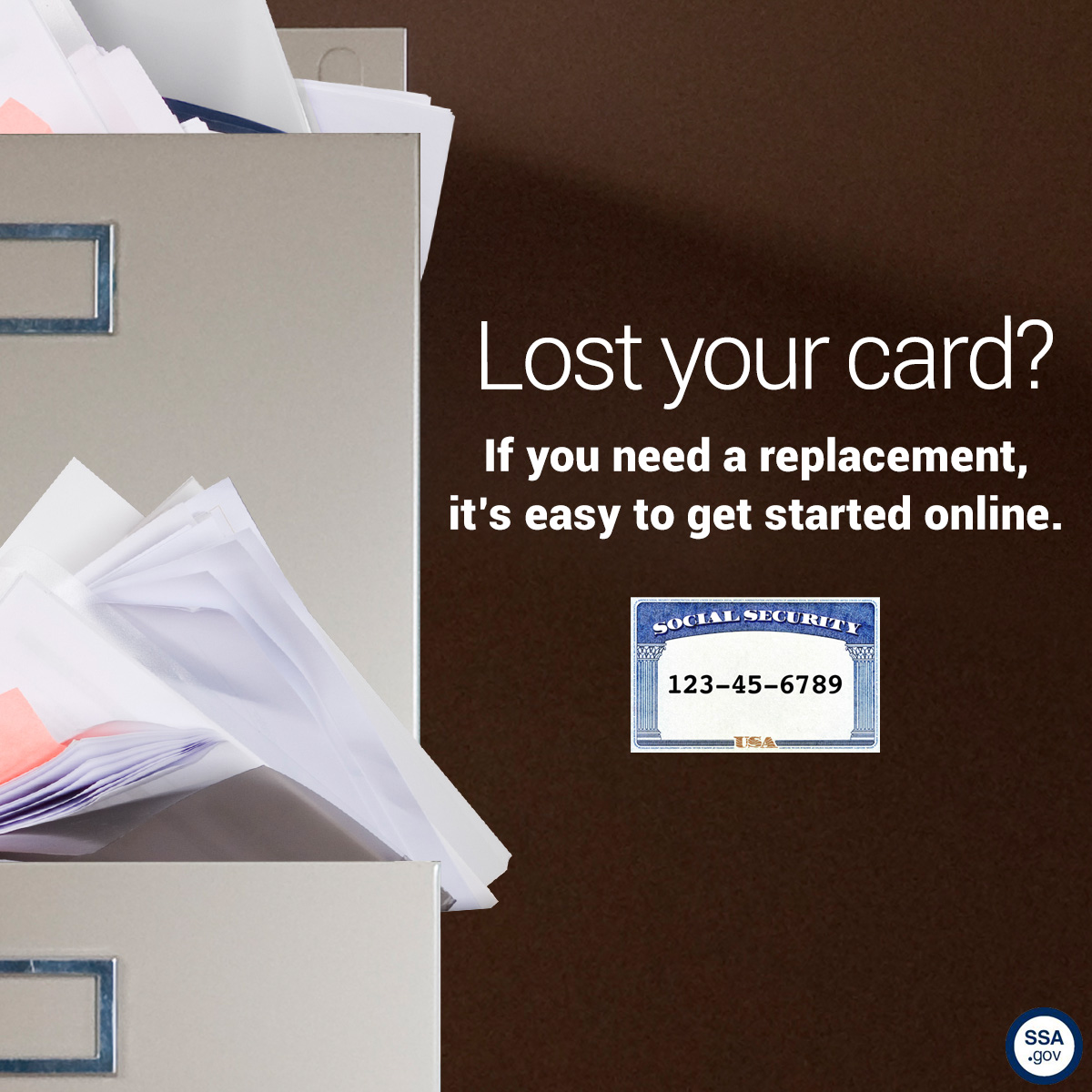 Social Security Administration Facebook ad: Need to replace or update your card?
