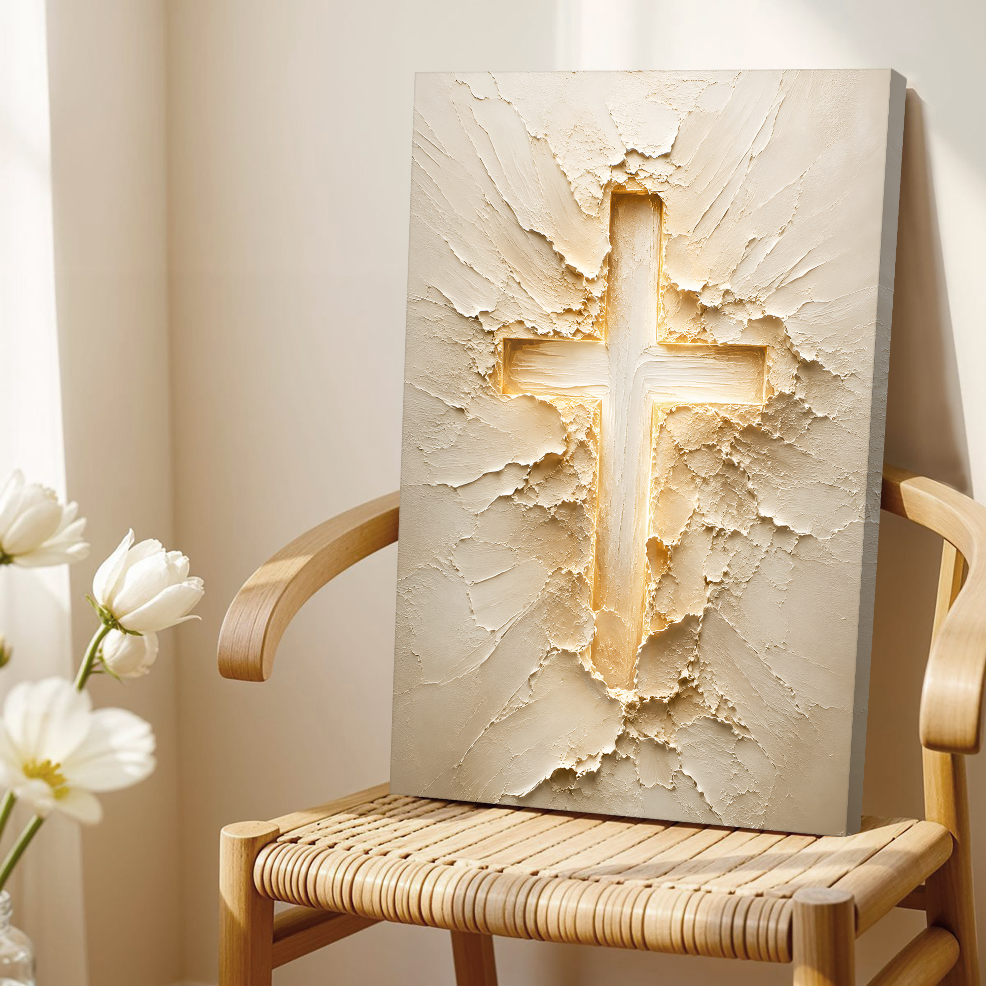 Tailored Canvases - Personalized Art Facebook ad: Radiant Faith Cross | Made in the USA | Ships Fast
