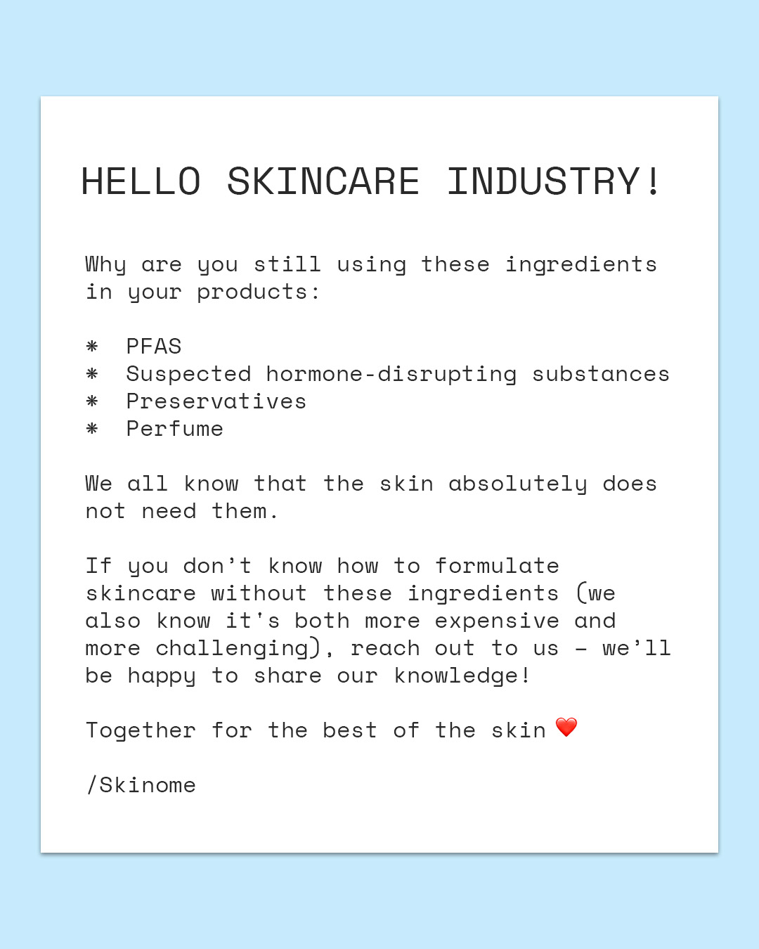 Skinome Facebook ad