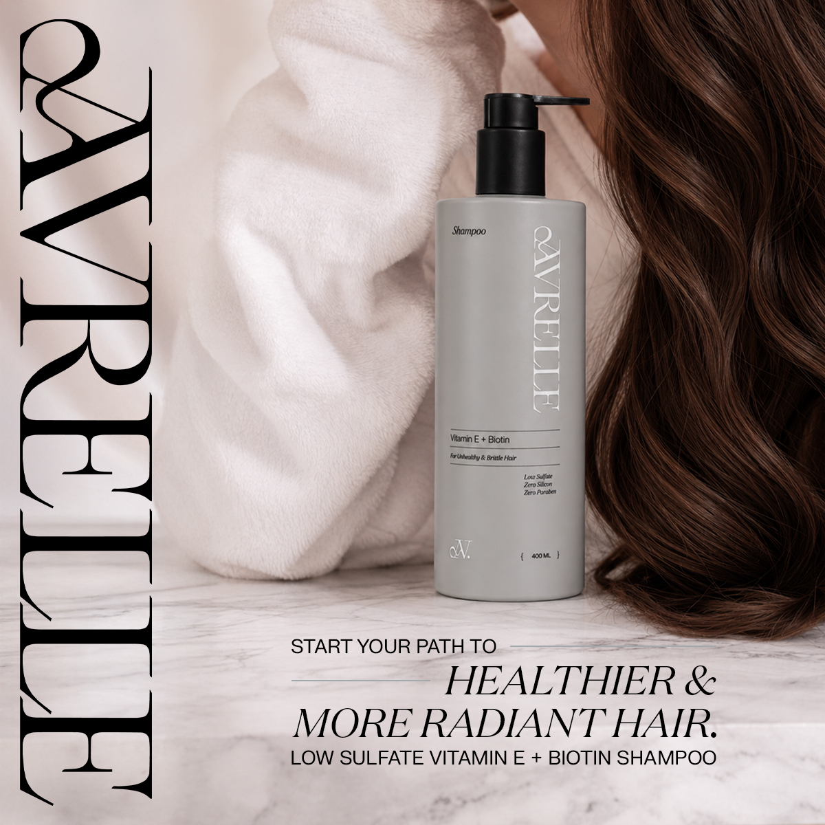 Avrelle Cosmetics Facebook ad: Strengthen your hair once again!