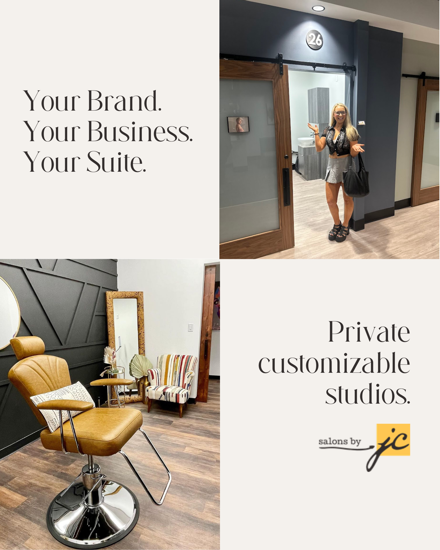 Salons by JC Denton Facebook ad: Calling All Beauty Pros PRIVATE Suites Available