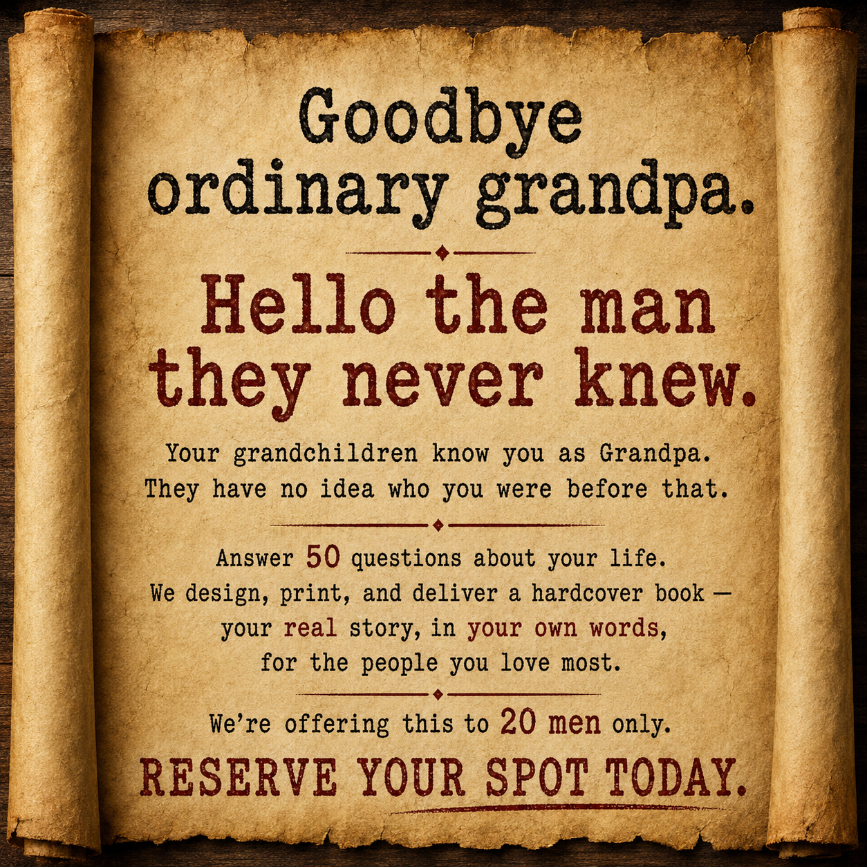 Memowrite Facebook ad