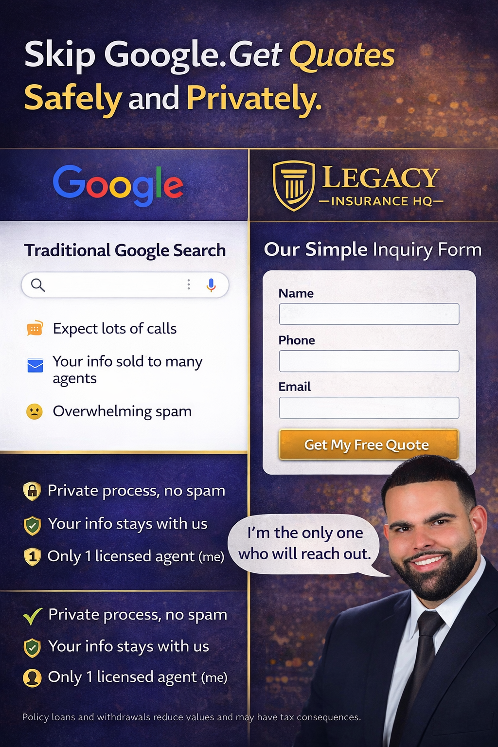 Legacy Insurance HQ Facebook ad from Apr 13, 2026