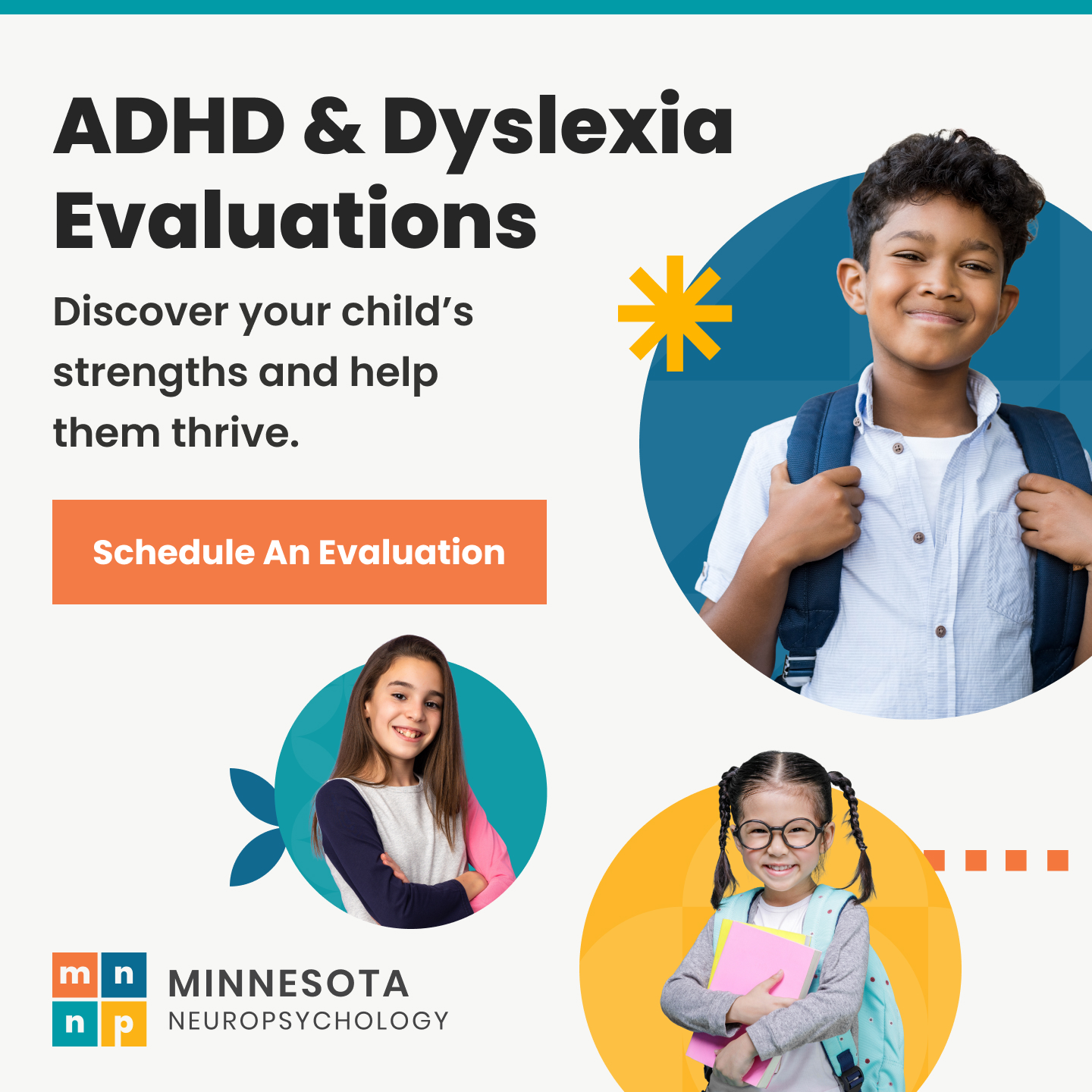 Minnesota Neuropsychology Facebook ad: Comprehensive Evaluations for Your Child’s Bright Future