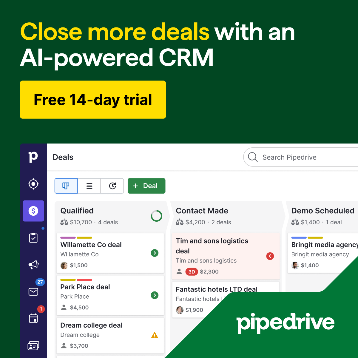 Pipedrive Facebook ad