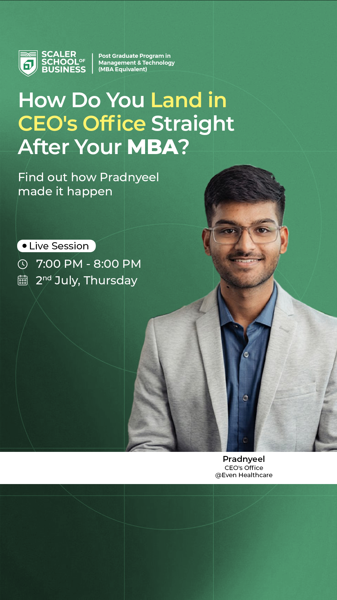 Scaler School of Business Facebook ad