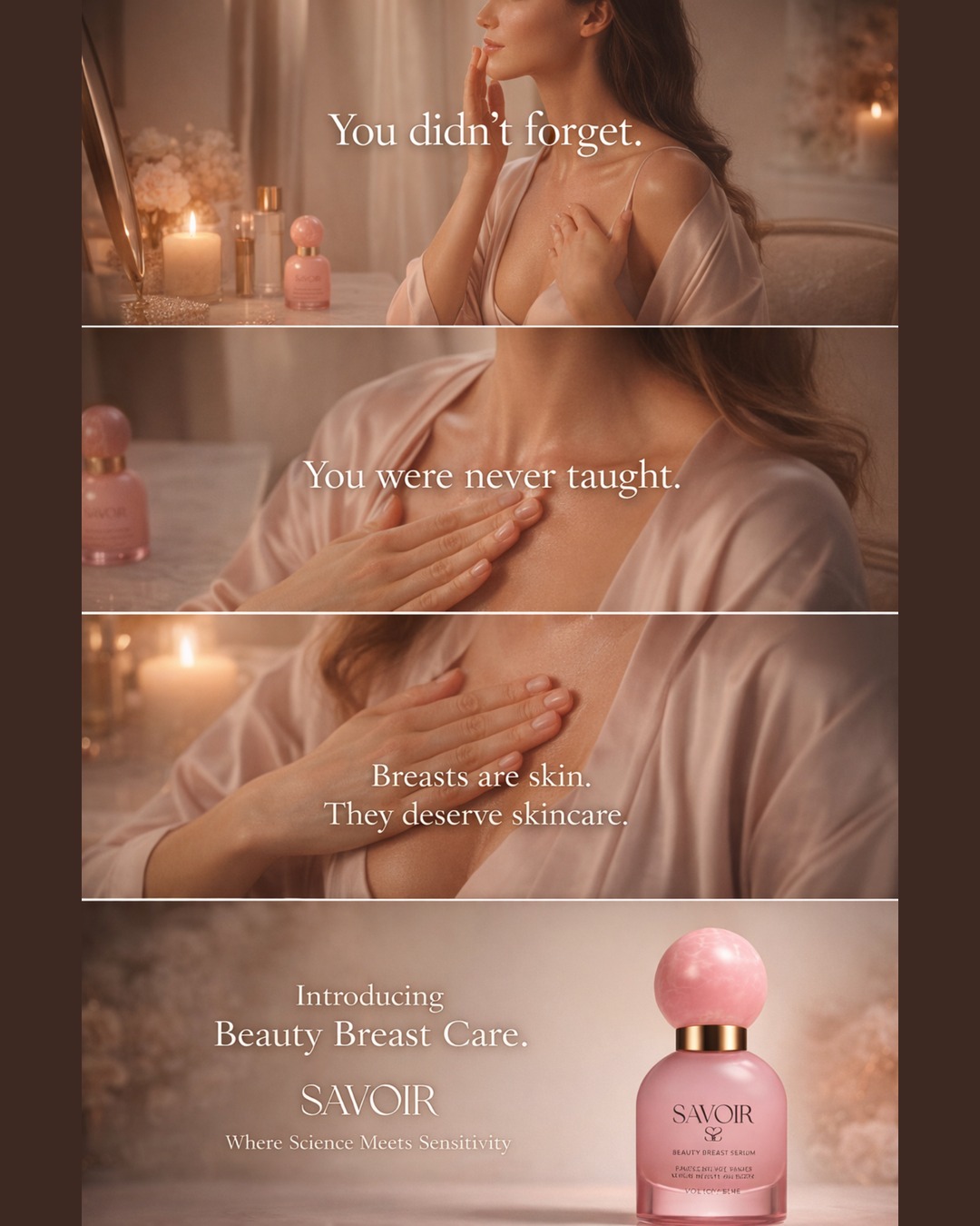 Savoir Facebook ad: Care isn’t just about what you apply…it’s about…