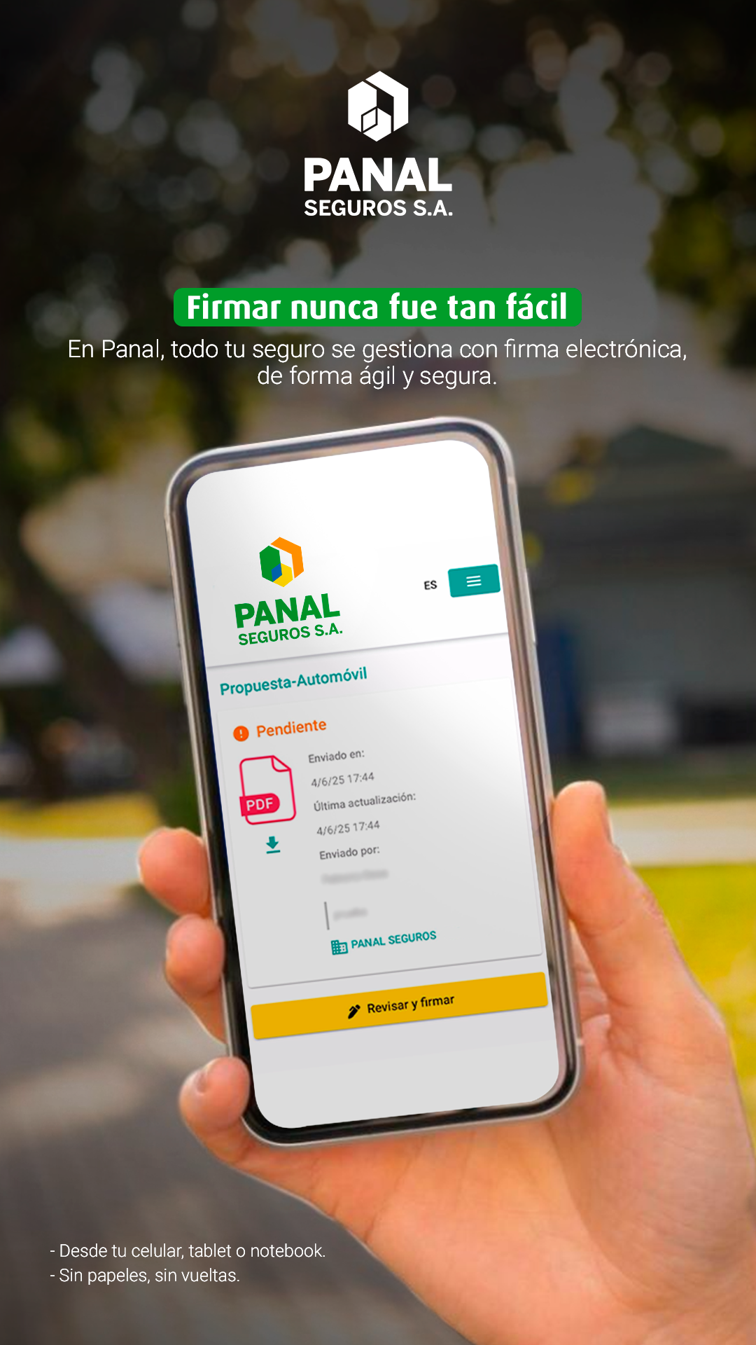 Panal Seguros Facebook ad from Apr 1, 2026