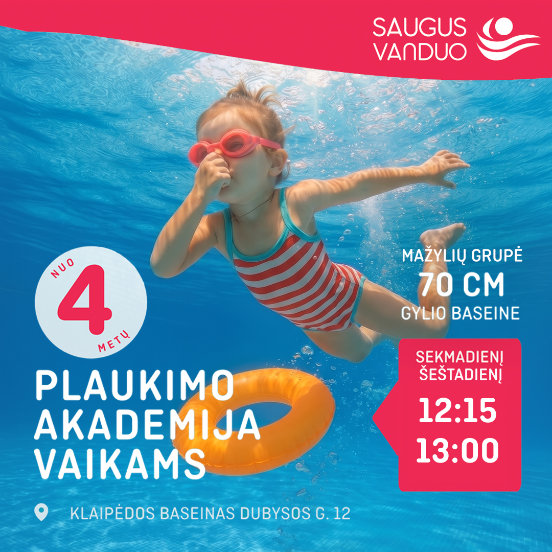 Saugus vanduo Facebook ad: Plaukimo treniruotės vaikams Klaipėdoje!
