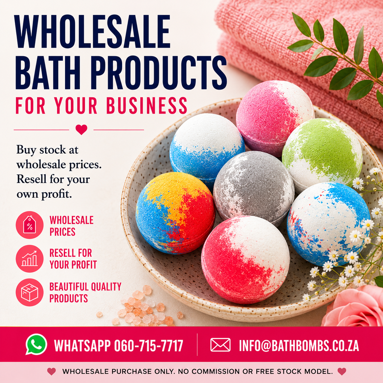 BathBombs.co.za Facebook ad: Start Your Own Bath Bomb Biz