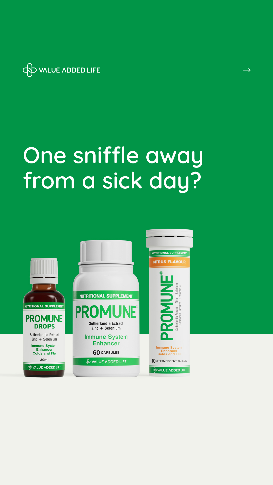 Value Added Life Health Products Facebook ad: Some days ask more of your body than…