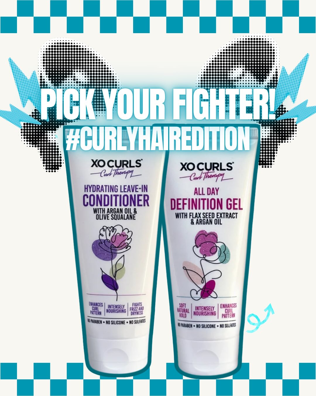 XO Curls Facebook ad: Choose your fighter