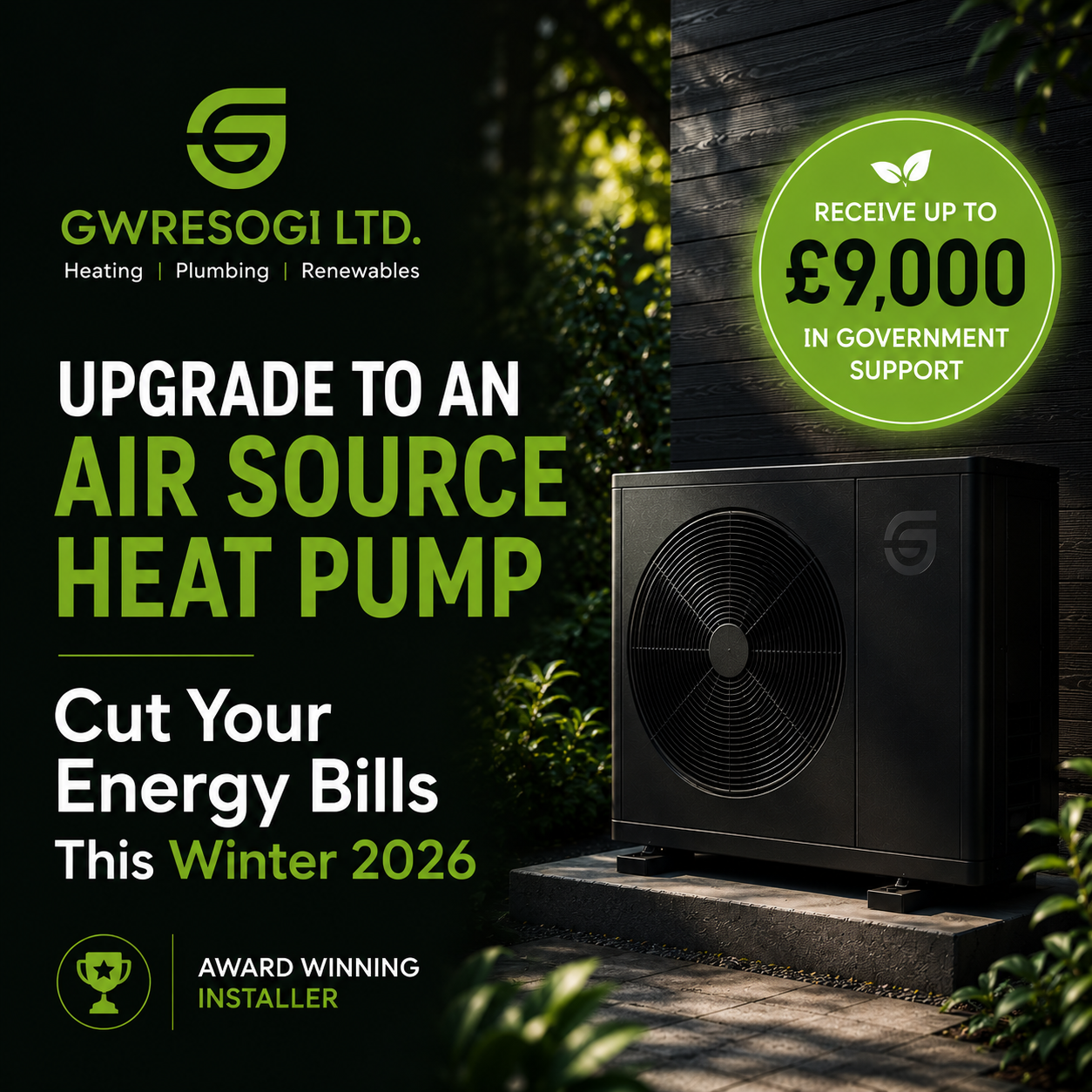 Gwresogi LTD Facebook ad: Upgrade Your Heating With Up To £9,000 Support