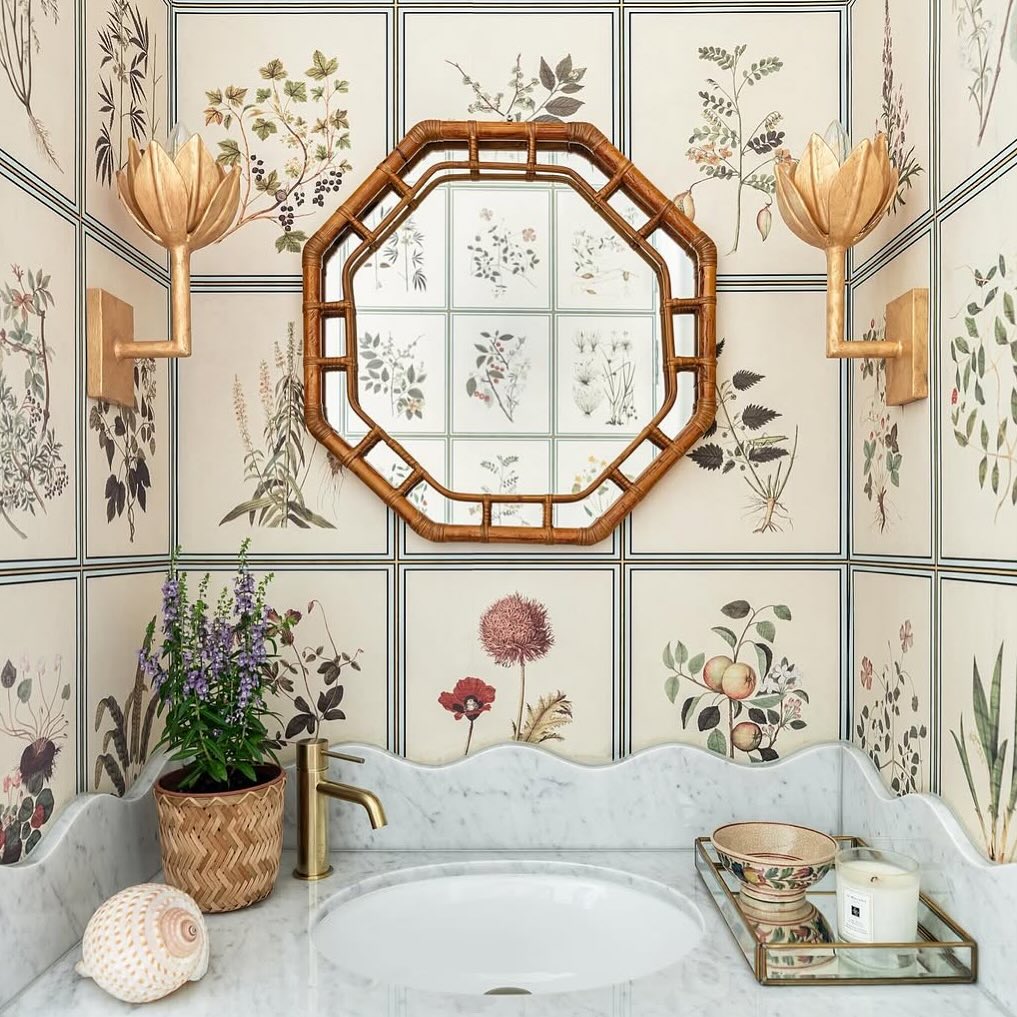 Iksel Decorative Arts Facebook ad: A close up of our Renaissance Herbier installed…