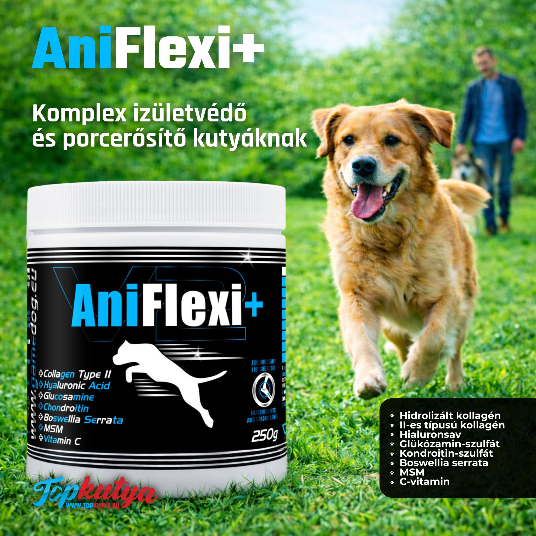 Pitbull Store - Topkutya.hu Facebook ad: Aniflexi + csúcs ízületvédő, porcerősítő kutyáknak 250g - To