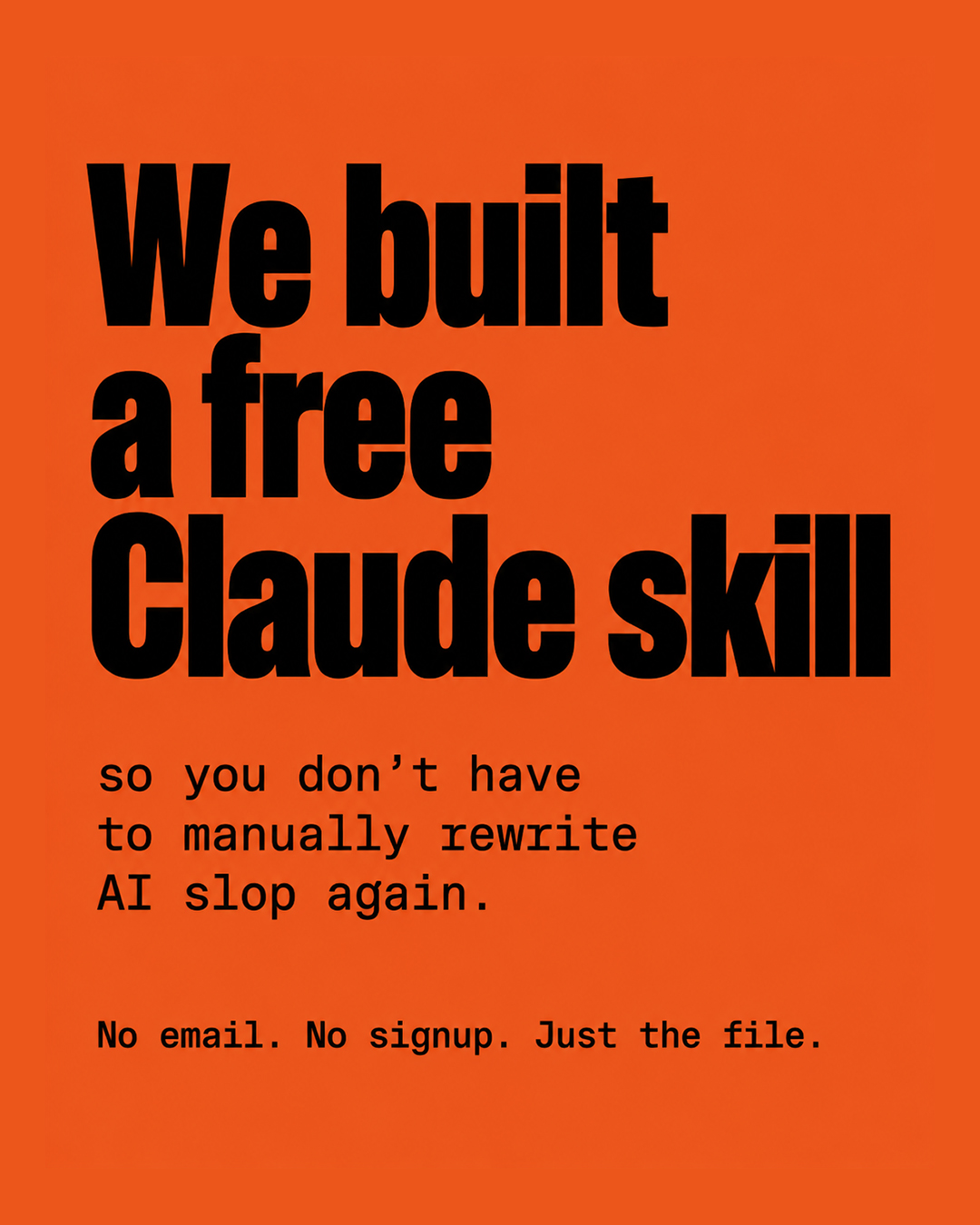 Unbland Facebook ad: Get the free Anti-Slop skill