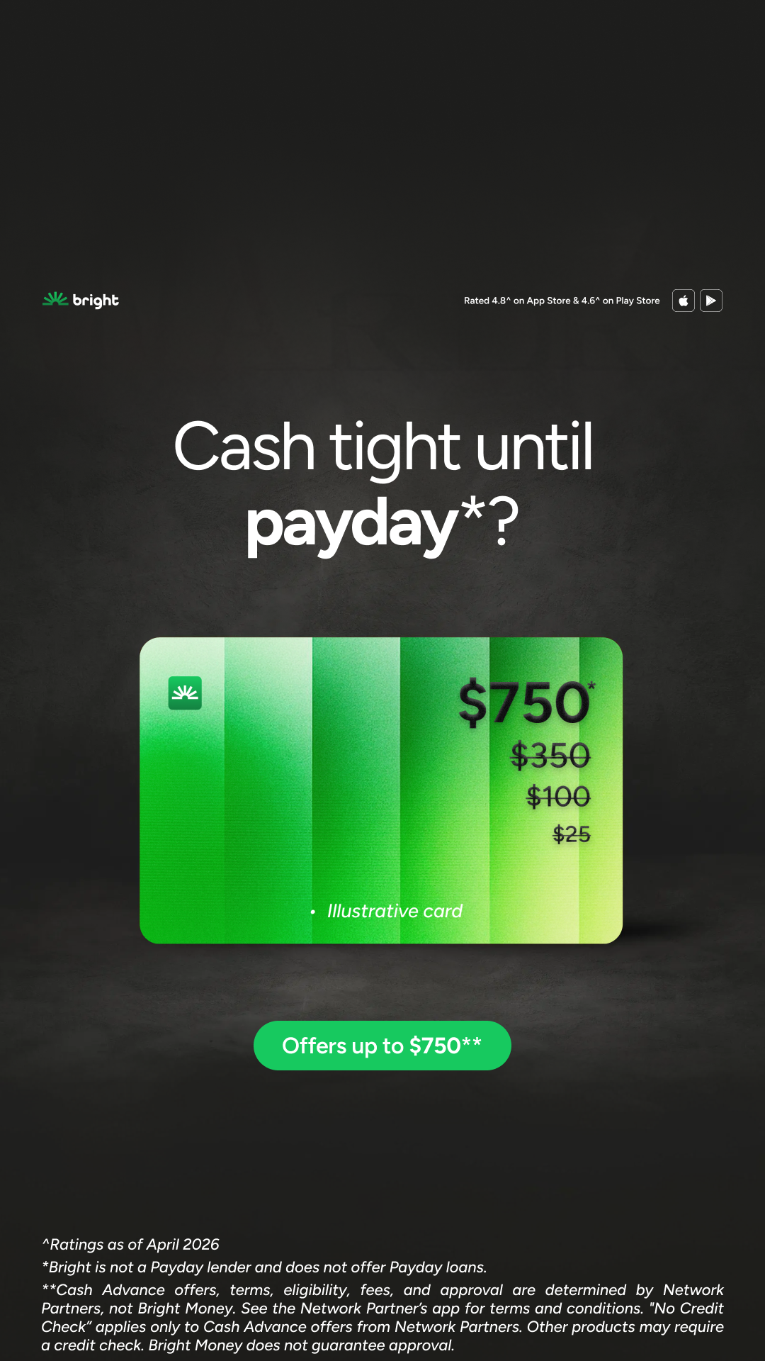 Bright Money Facebook ad