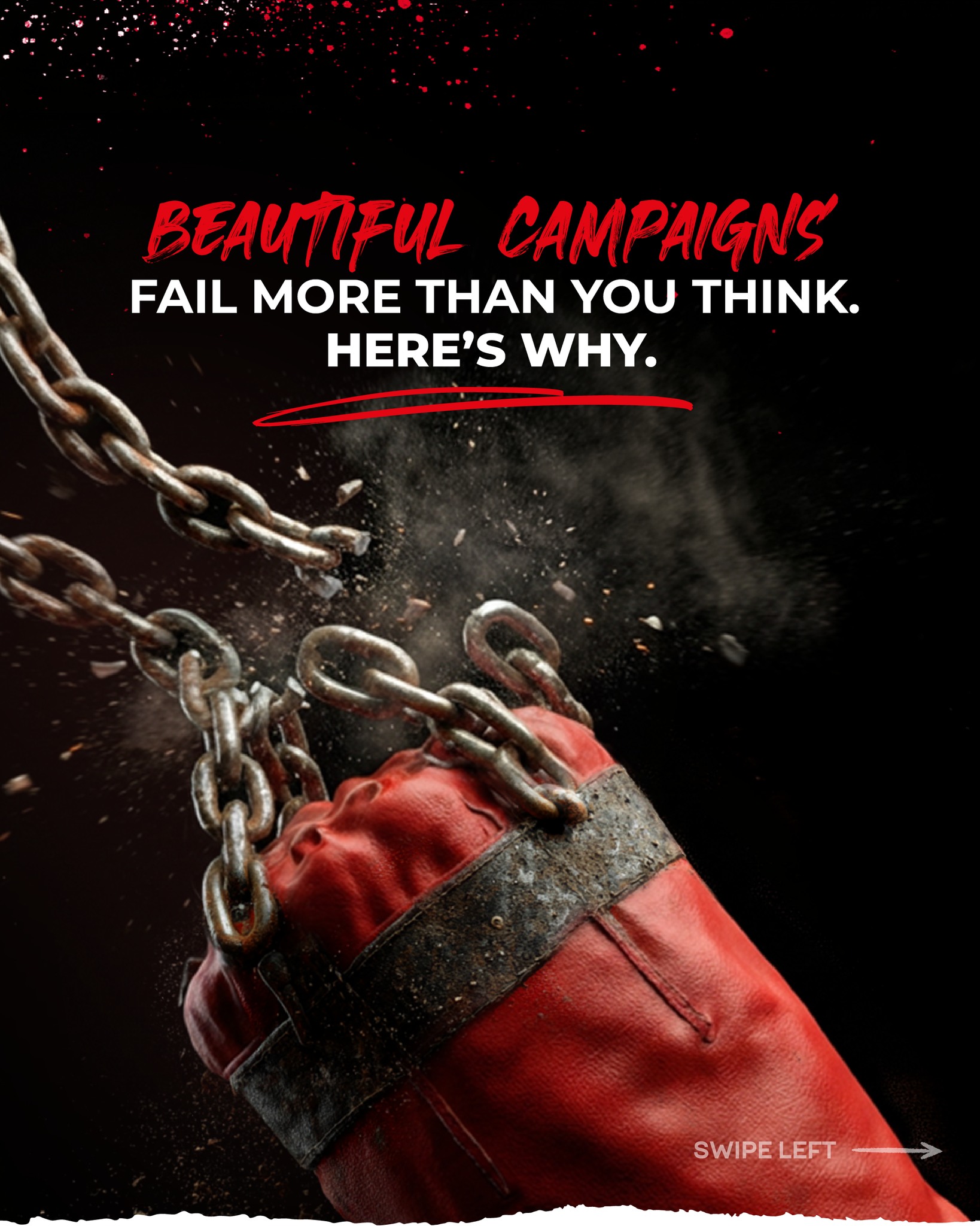 Underdogs Studio Facebook ad: Beautiful campaigns fail more often than people think.
