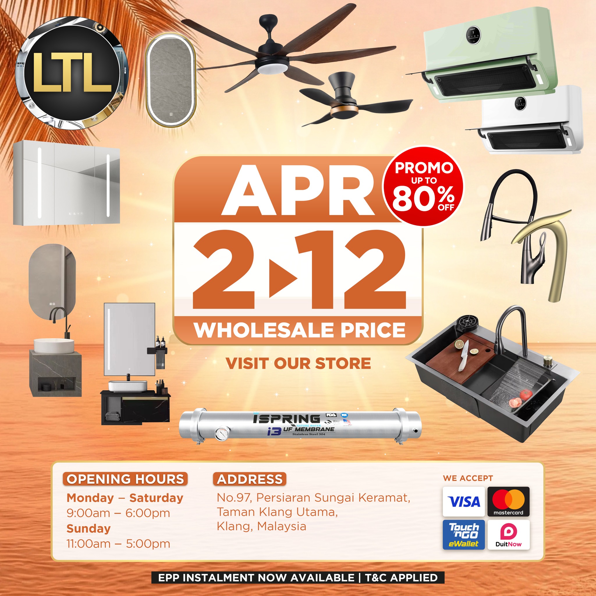 LTL Sanitaryware, Tiles & Lighting - Klang Utama Facebook ad: 𝐁𝐀𝐓𝐇 𝐊𝐈𝐓𝐂𝐇𝐄𝐍 𝐋𝐈𝐆𝐇𝐓𝐈𝐍𝐆 𝐓𝐈𝐋𝐄𝐒