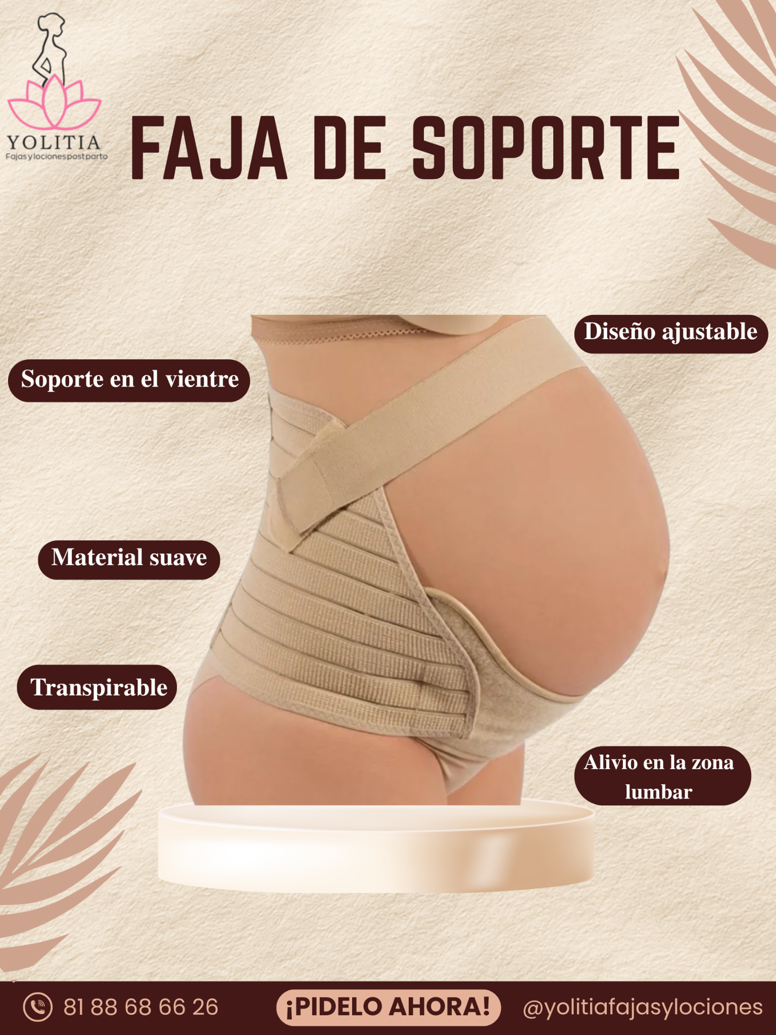 Yolitia Fajas y Lociones Postparto Facebook ad: Adquiere tu faja de soporte ahora