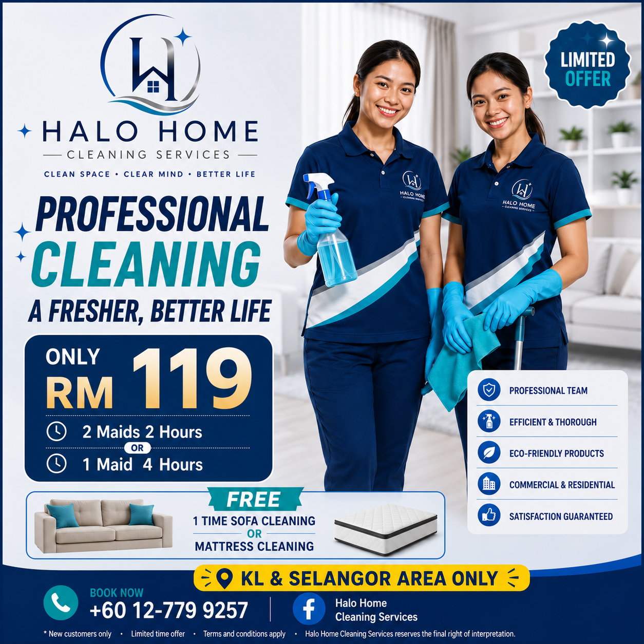 Halo Home Cleaning Services Facebook ad