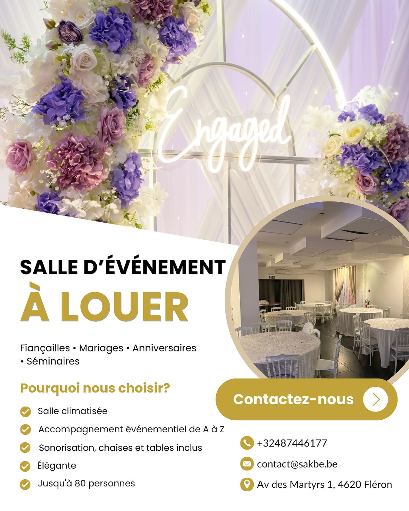 Sakbé Events Facebook ad: Vous cherchez une salle élégante pour votre prochain…