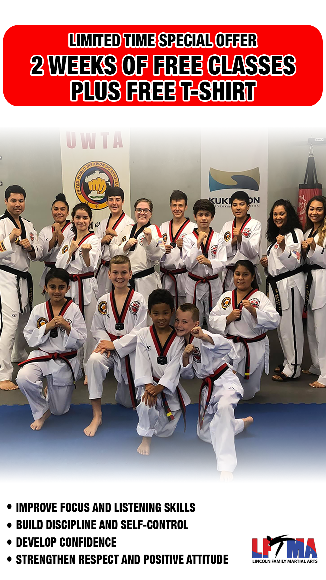 Lincoln Family Martial Arts Academy Facebook ad